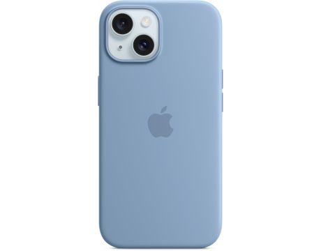 Apple Silicone MagSafe за Apple iPhone 15 Plus, Winter Blue на супер цени