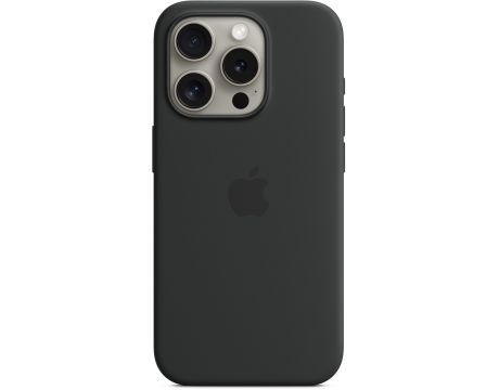 Apple Silicone MagSafe за Apple iPhone 15 Pro, Black на супер цени