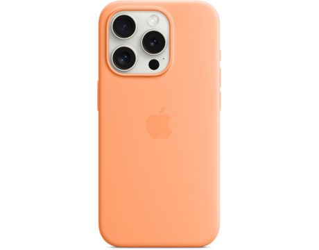 Apple Silicone MagSafe за Apple iPhone 15 Pro, Orange Sorbet на супер цени