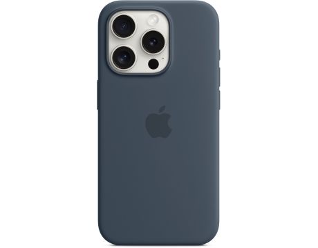 Apple Silicone MagSafe за Apple iPhone 15 Pro, Storm Blue на супер цени