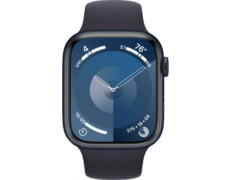 Apple Watch Series 9 GPS, 41 мм, S/M, Aluminium, Midnight на супер цени
