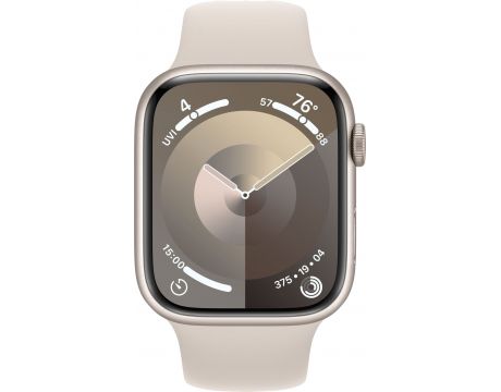 Apple Watch Series 9 GPS, Cellular, 41 мм, M/L, Aluminium, Starlight на супер цени