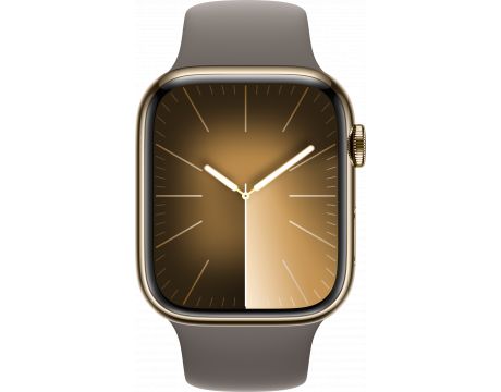 Apple Watch Series 9 GPS, Cellular, 41 мм, M/L, Stainless Steel, Gold-Clay на супер цени