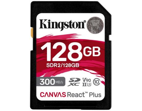 128GB SDHC Kingston Canvas React Plus, черен на супер цени