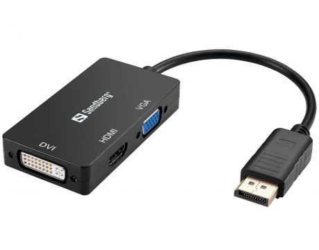 Sandberg DisplayPort към HDMI + DVI + VGA на супер цени
